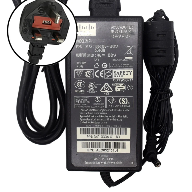 Б/у адаптер переменного тока зарядное устройство для Cisco Aironet 2702i AC1750 AIR-CAP2702I-E-K9