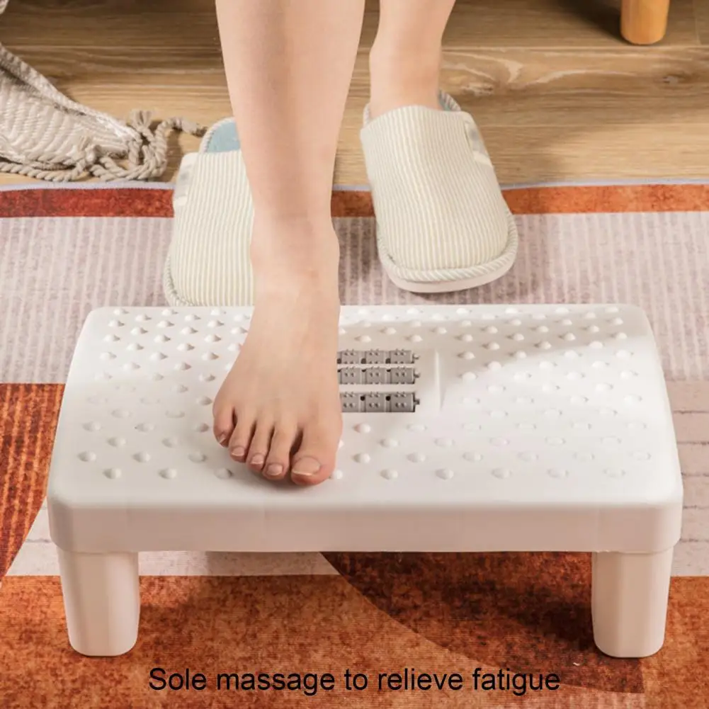 6 Height Foot Rest-- Non-Skid Roller Back Relief Slanted Pouf