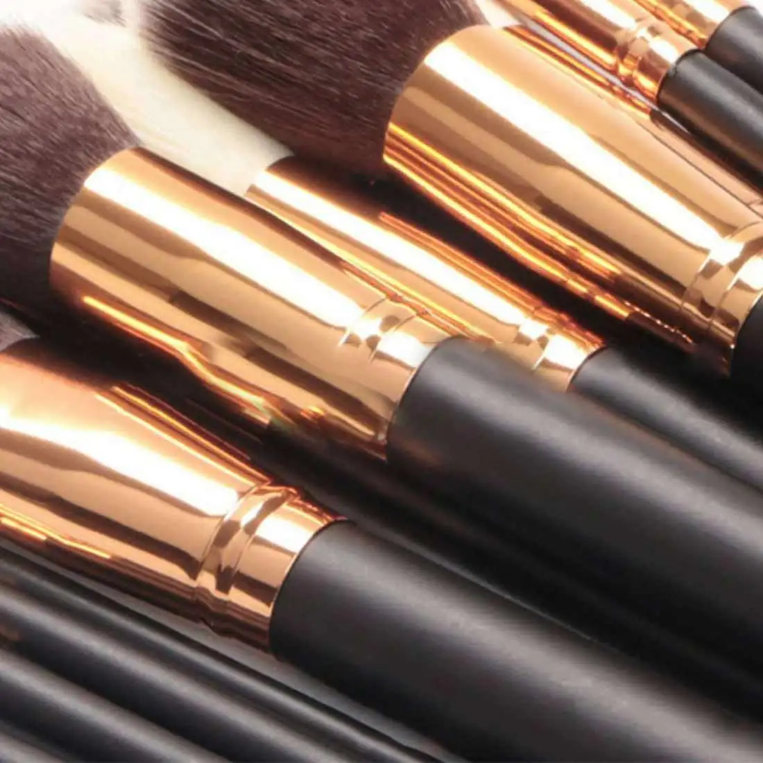 15pcs Make Up Brush Set Foundation Eye Face Brushes Zipper Bag Rose Gold Brush Foundation Brush Powder Brush Makeup Brush Set