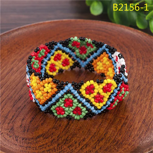 Уникальный Boho женский Печатный узор эластичный браслет из бусин тотем узор ручной работы эластичный браслет ювелирные изделия - Окраска металла: DB447