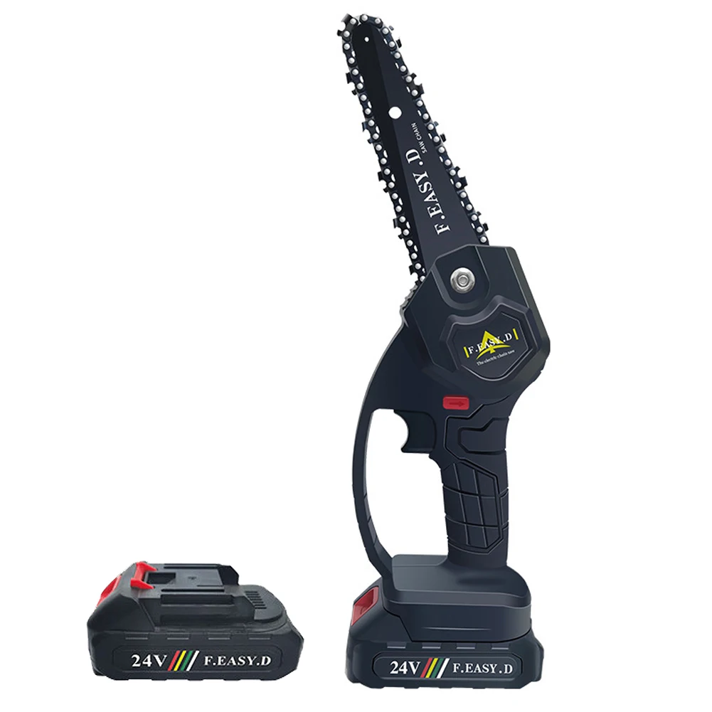 24V Electric Pruning Saw Mini Electric Saw Chainsaw Rechargeable Wood Cutter Machine Power Tool With Battery Garden Logging Tool