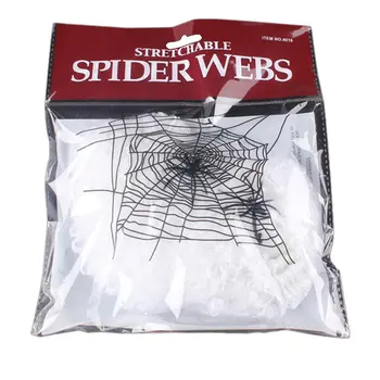 

Halloween Scary Stretchy Spider Web Cobweb With Spider for Bar Haunted House Arranged Decor Halloween Party Decoration Supplies