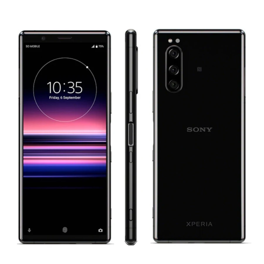 Мобильный телефон sony Xperia 5 J9210, 6,1 дюймов, 6 ГБ ОЗУ, 128 Гб ПЗУ, Восьмиядерный процессор Snapdragon 855, Android 9, сканер отпечатков пальцев, две sim-карты, смартфоны