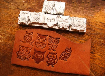 

7pcs /set Mini owl design Hand-work design leather working tools carving punches stamp craft leather with leather carving tools