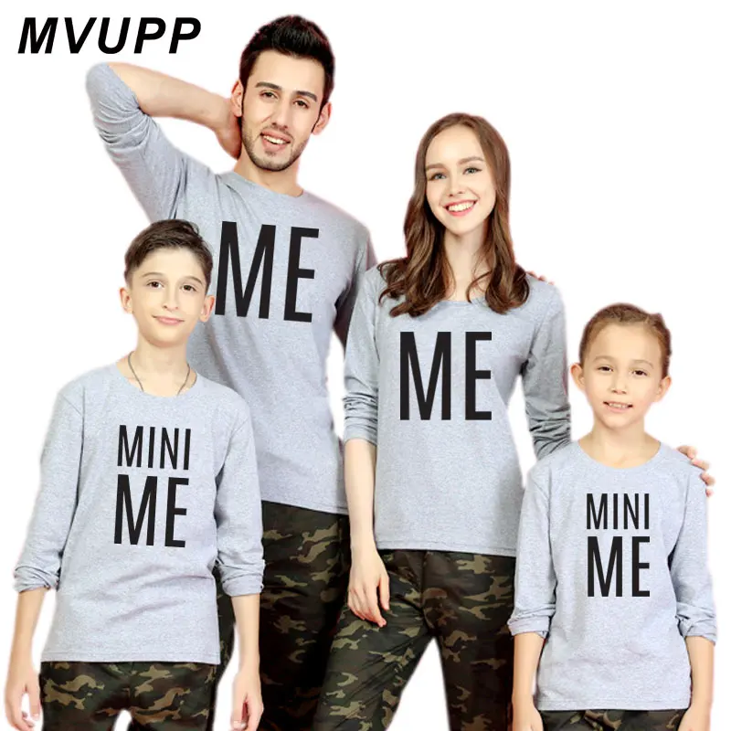 Семейная длинная футболка mini me для мамы и меня, Одинаковая одежда для папы, сына, мамы и дочки зима