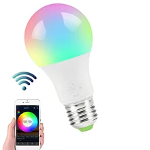 E27 Smart WIFI Bulb Dimmable Light LED Bulb Wake-Up Lights Music Smart Bulb Compatible with Alexa and Google Assistant Dropship