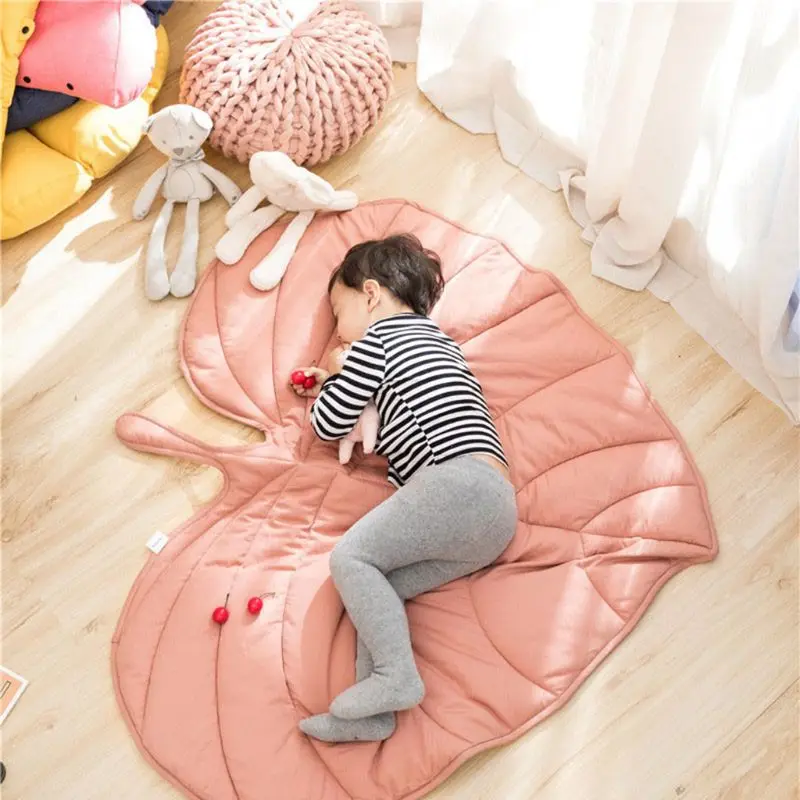 Play Mat Baby Carpet Cotton Tree Leaf Shape Floor Soft Climbing Gym Pad Padded For Infant Room Decoration
