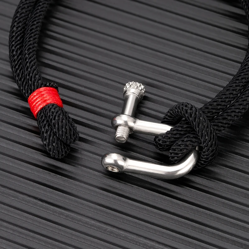 MKENDN Men's Nautical Double Strand U shape Shackle Survival Rope Bracelet Women Outdoor Camping Rescue Emergency Rope Jewelry - Image 3