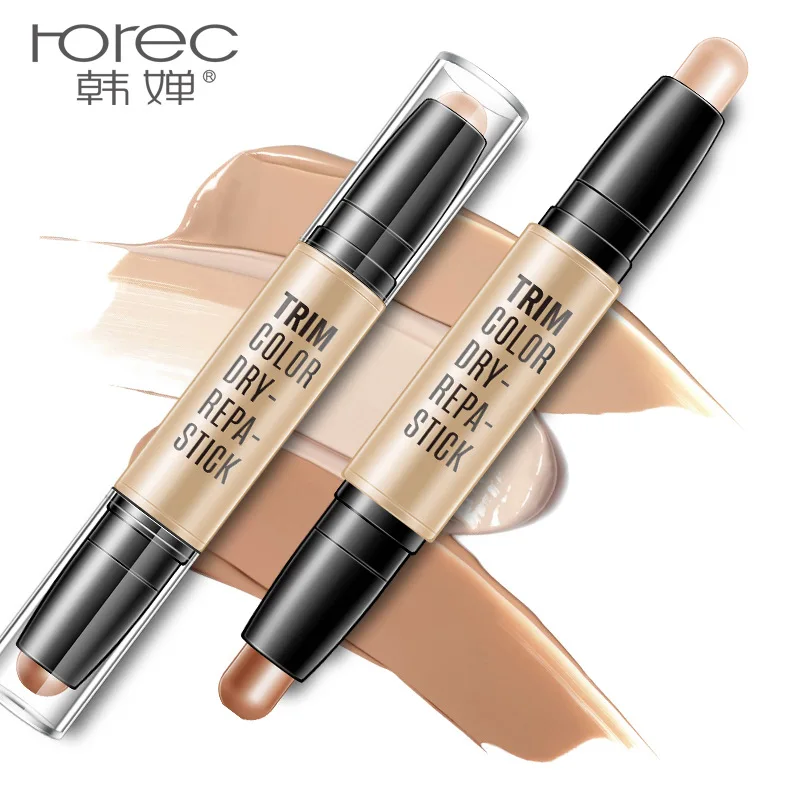 

Double-ended Contour Stick Contouring Highlighter Bronzer Concealer 2 in 1 Pen Contour Repairing Face Cream Natural Light skin