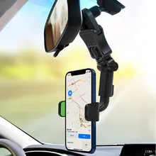 

360° Rotating Car Phone Holder Mount GPS Navigation Bracket Stand Rear View Mirror Cellphone Holder Clip Mobile Phone Bracket