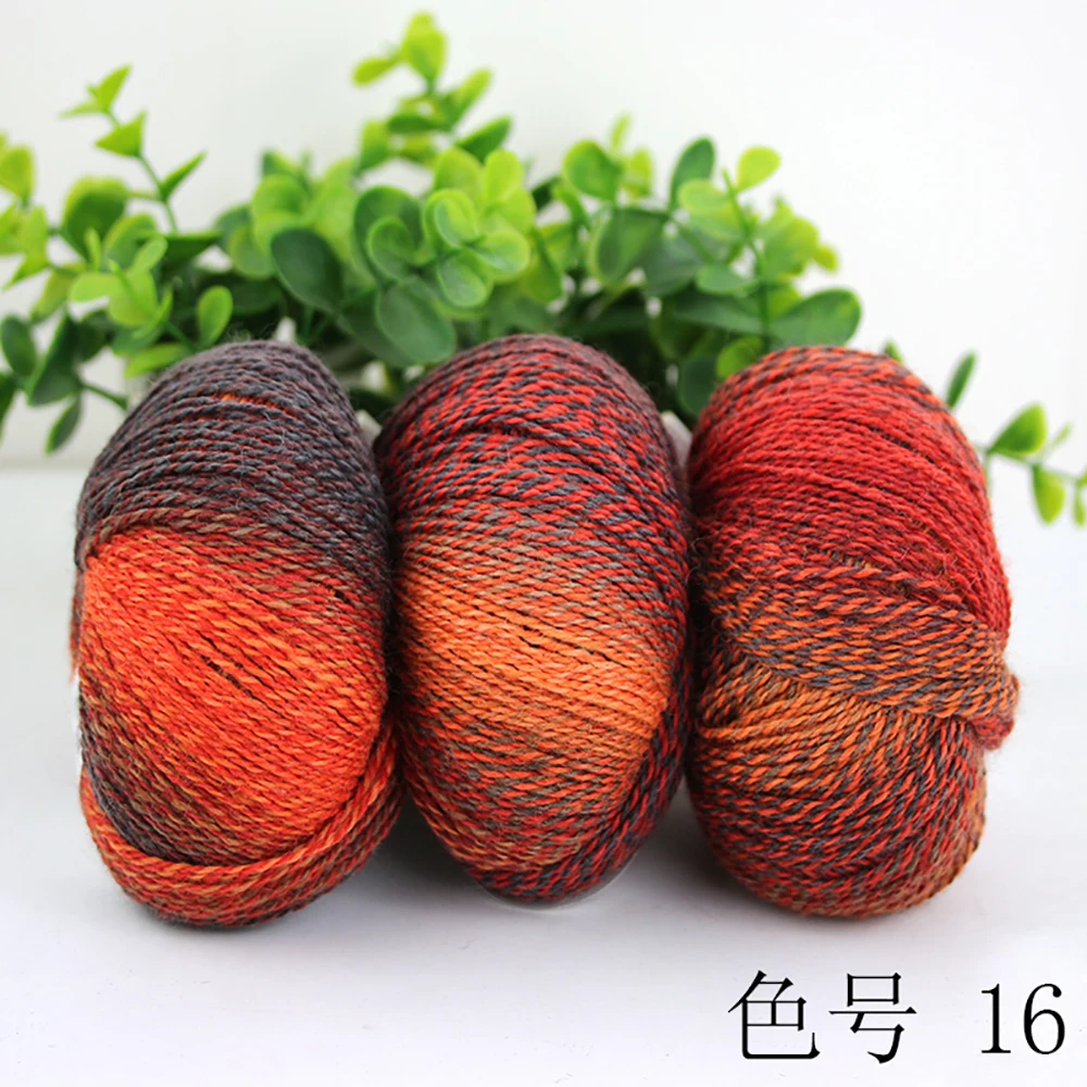 Китайская Фабрика длинная крашеная пряжа красочный остров ручного вязания шерстяная пряжа - Цвет: 16