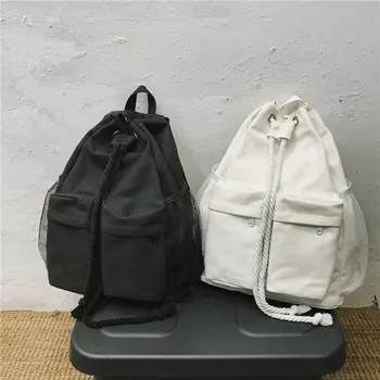 

Vintage style Women backpack string Drawstring Backpacks Travel bagpack Bookbag School Bag For teenager girls Mochilas 2020 NEW