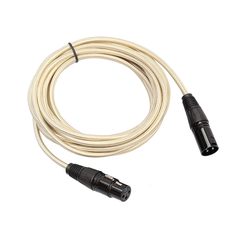 

Nylon Braided XLR Cable Male to Female M/F 3Pin Jack Extension Cable for Microphone Mixer 5M