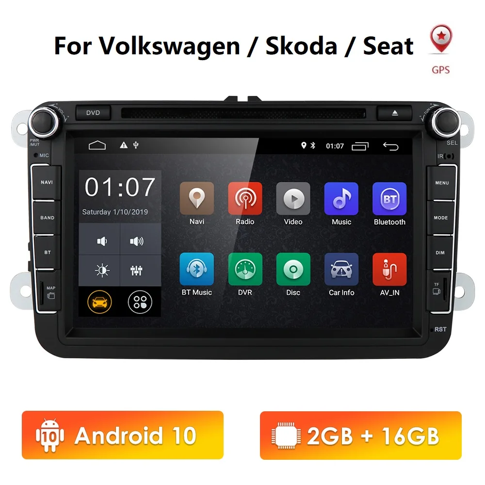 Super Sales Android 10 Car DVD Player for Volkswagen/Golf/Polo/Tiguan/Passat/b7/b6/SEAT/leon/Skoda/Octavia Radio support  DAB+