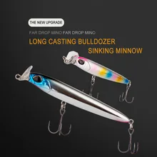 Bassland Long Casting Minnow pencil Lure Bulldoz Sinking Baits Artificial Bait Stickbait Fishing Lure Sea Fishing Bluefish Trout