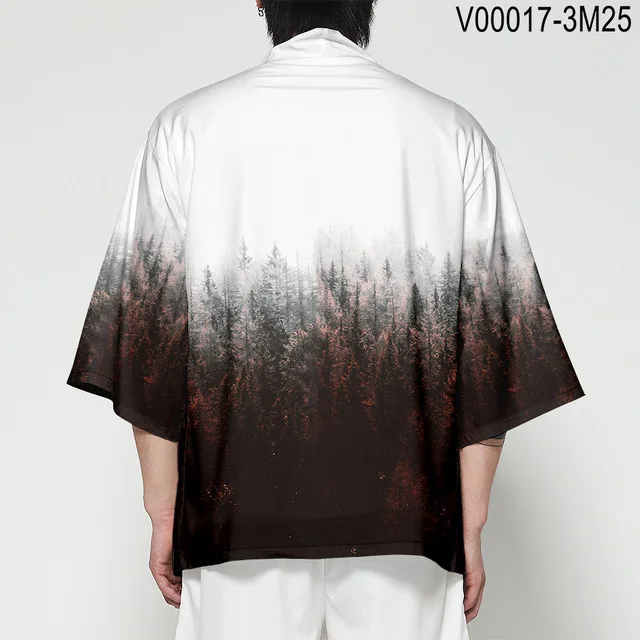 Японское кимоно Haori Yukata 3D печать Косплей женщин/мужчин мода лето Повседневная крутая короткий рукав - Цвет: hf-339