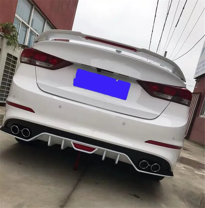 Для аксессуаров спойлер hyundai Elantra 16 17 18 ABS Материал праймер цвет заднее крыло спойлер на крышу полоса тормозной Свет Elantra