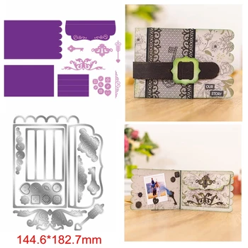 

Key Button Arrow Of Love Crown Square Flower Frame Metal Cutting Dies Handmade Embossing Paper Album Photos Scrapbook Cards Dies