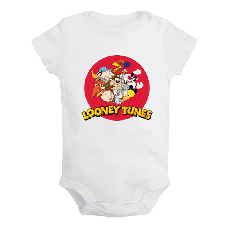 Милые детские Looney ttes с изображением кота Сильвестра, Одежда для новорожденных мальчиков и девочек, комбинезон с принтом, боди для младенцев, хлопковая одежда с короткими рукавами