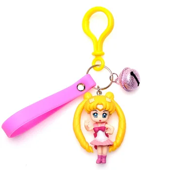 

Cartoon Sailor Moon Keychain Keyring Kawaii Cartoon Anime Cosplay Bell Lovely Girl Keychains Pendant Gift Key Chain for Friends