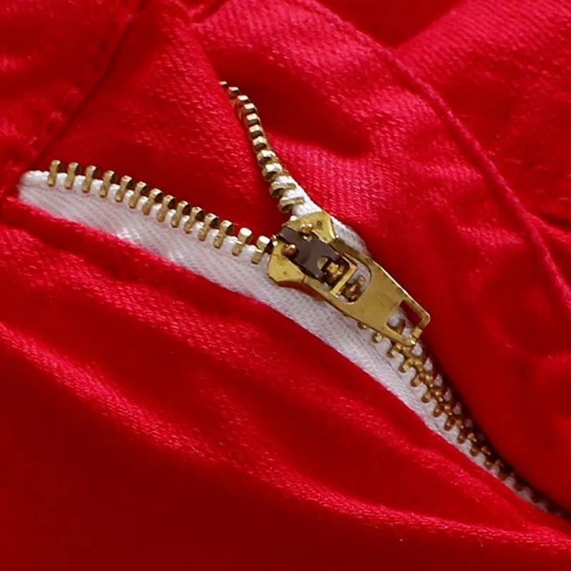 2020 летние красные джинсовые юбки женские до колен с карманами английский стиль