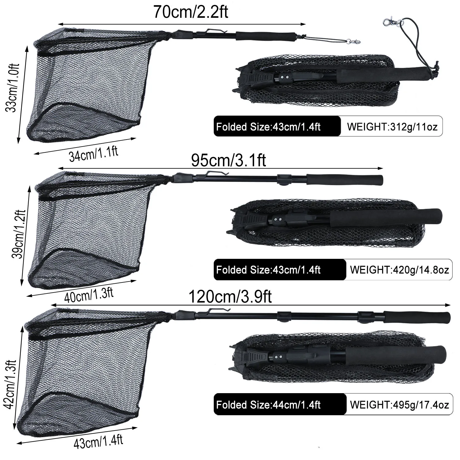 Filet de pêche rétractable et télescopique pliable on Filet de pêche rétractable et télescopique pliable on
