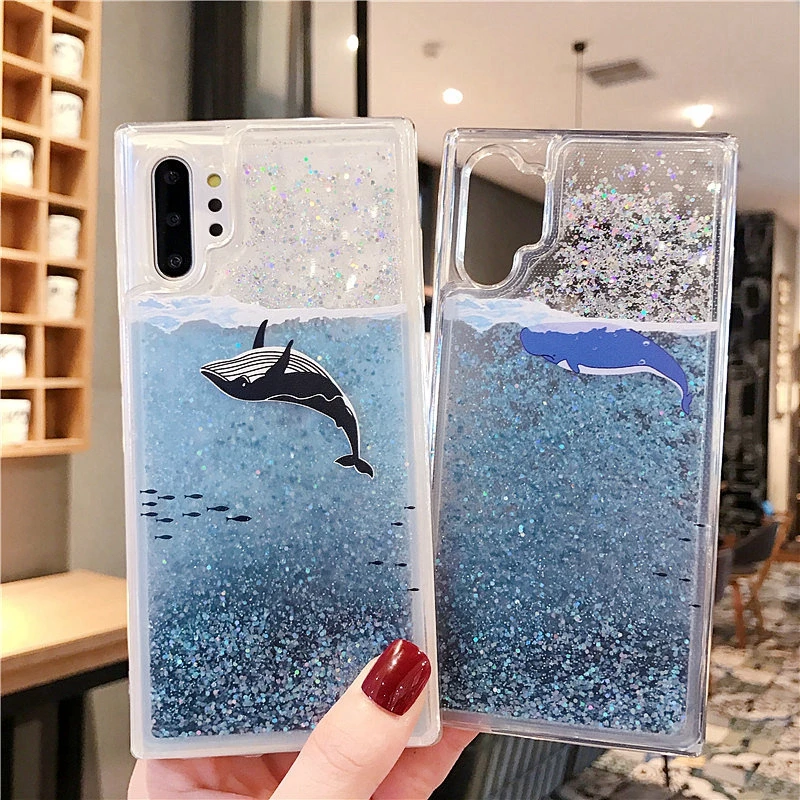 

Dynamic Liquid Quicksand Phone Case For Samsung Galaxy note 10 pro s10 plus A10 A30 A50 A70 J5 J7 J6 A7 A6 A8 2018 Cover Cases