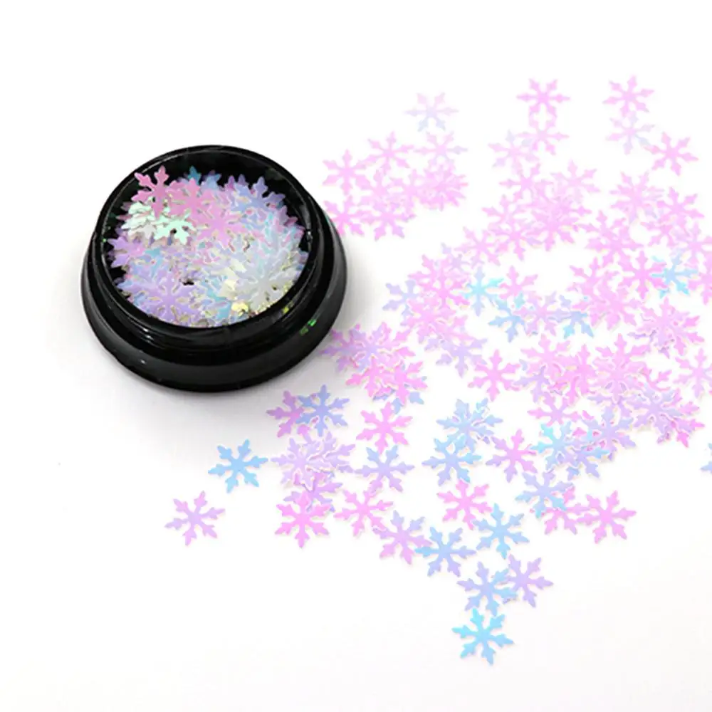 Красочные Снежинки наклейки для ногтей DIY 3D снег украшения для ногтей рождественские Вечерние