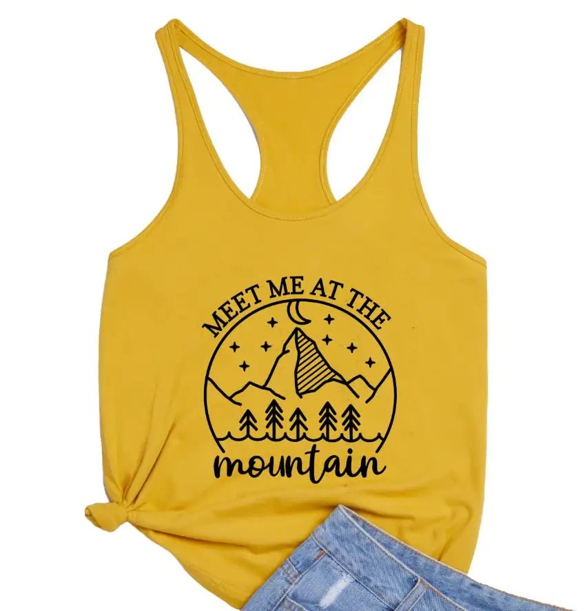 Майка Meet Me At The Mountain Женская свободная модная повседневная тенниска из чистого