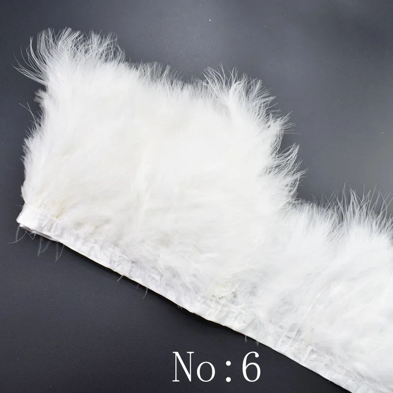 1 м/лот, белые страусиные перья, отделка, бахрома, перья петуха, лента для рукоделия, швейная одежда, свадебные украшения - Цвет: width13-18cm