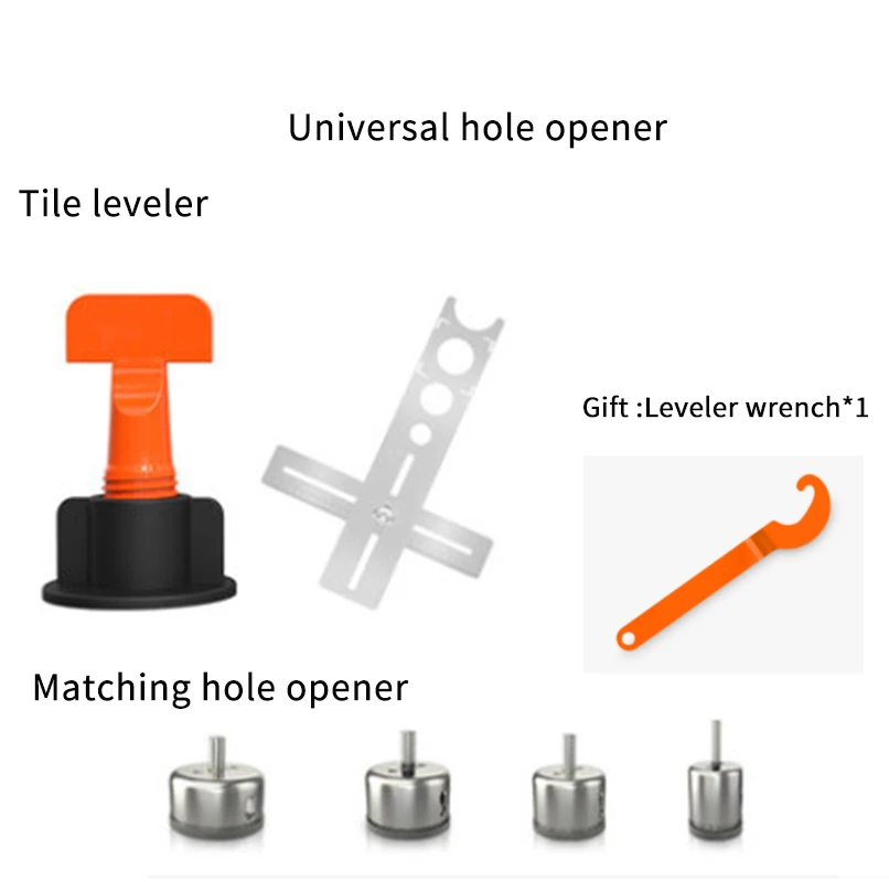 GANCHUN Construction Tools 50pcs Level Wedges+2mm Tile Spaces Cross+ Tile Glass Hole Locator Building Tools
