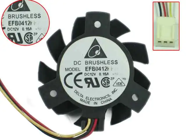 

Delta Electronics EFB0412HHA BP33 DC 12V 0.15a Круглый Вентилятор для сервера