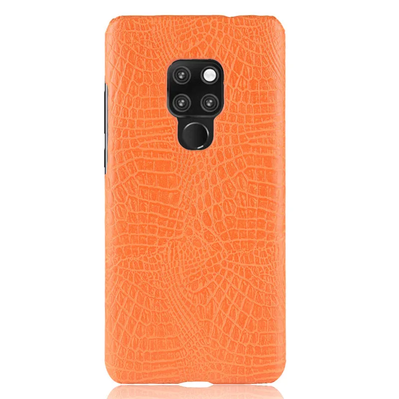 Для huawei mate 20 X Чехол 7,2 роскошный Твердый искусственная крокодиловая кожа задняя крышка для huawei mate 20X mate 20X EVR-L29 чехол для телефона сумка - Цвет: Оранжевый