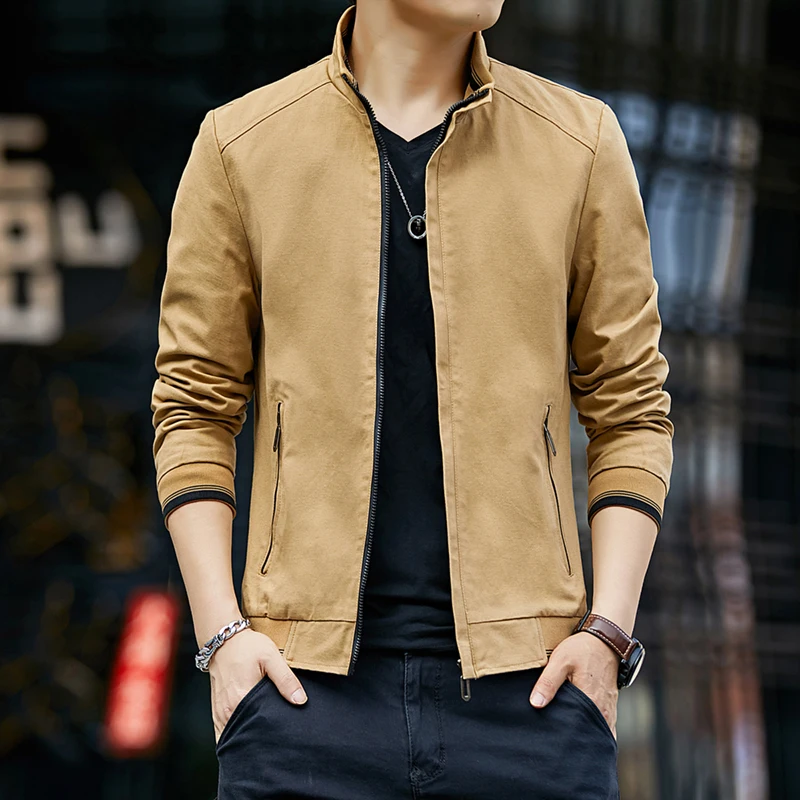 Hot Product 2019 Hot Men Oversize Solid Color Classic Bomber Jackets Men Spring Autumn Outerwear Mens Windbreaker Jackets Plus size 4XL Coat