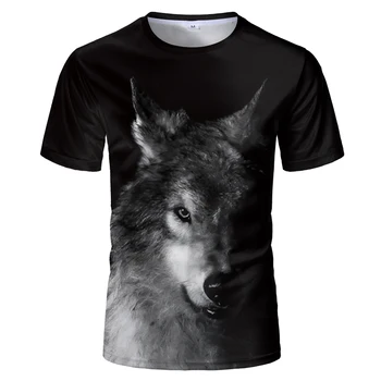 

2020 Newest Wolf 3D Print Animal Cool Funny BlackT-Shirt Men Short Sleeve Summer Tops Tees Fashion t shirt size XXS-4XL