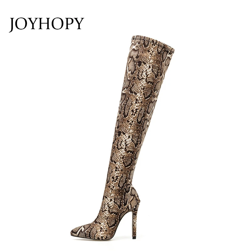 thigh high animal print boots