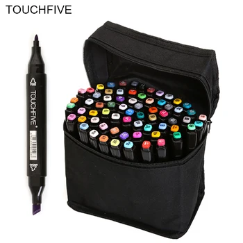 

Touchfive Art Sketch Marker 30 40 60 80 Colors Set Oily Alcoholic Dual Headed Art Painting Markers Art Supplies Manga Design Pen