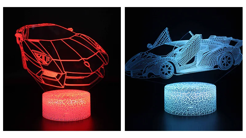 Праздничный подарок, 3D светодиодный ночник, 7 цветов, настольная лампа, украшение дома, сенсорный датчик, USB прикроватные лампы, USB настольные безделушки, GY381-1