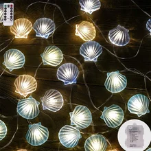 Рождественский 4 м 40 светодиодный s светильник-гирлянда, светильник в виде бутылки s в форме раковины, декоративный светодиодный светильник-гирлянда, провод, батарейка, гирлянда, лампа