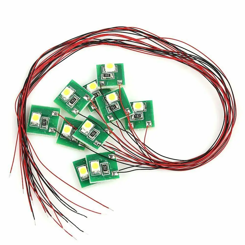 DD00W 10 шт. Предварительно проводной яркий белый SMD 3528 Светодиодный светильник 12 В ~