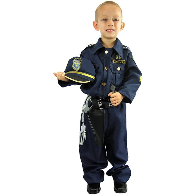 Invitez le costume de police de votre enfant avec des accessoires de  sifflet et de menottes en métal perforé - AliExpress