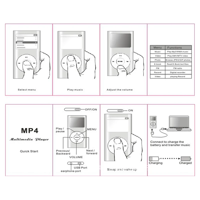 MP4 Player Digital Led Video 1.8″ LCD MP4 Music Video