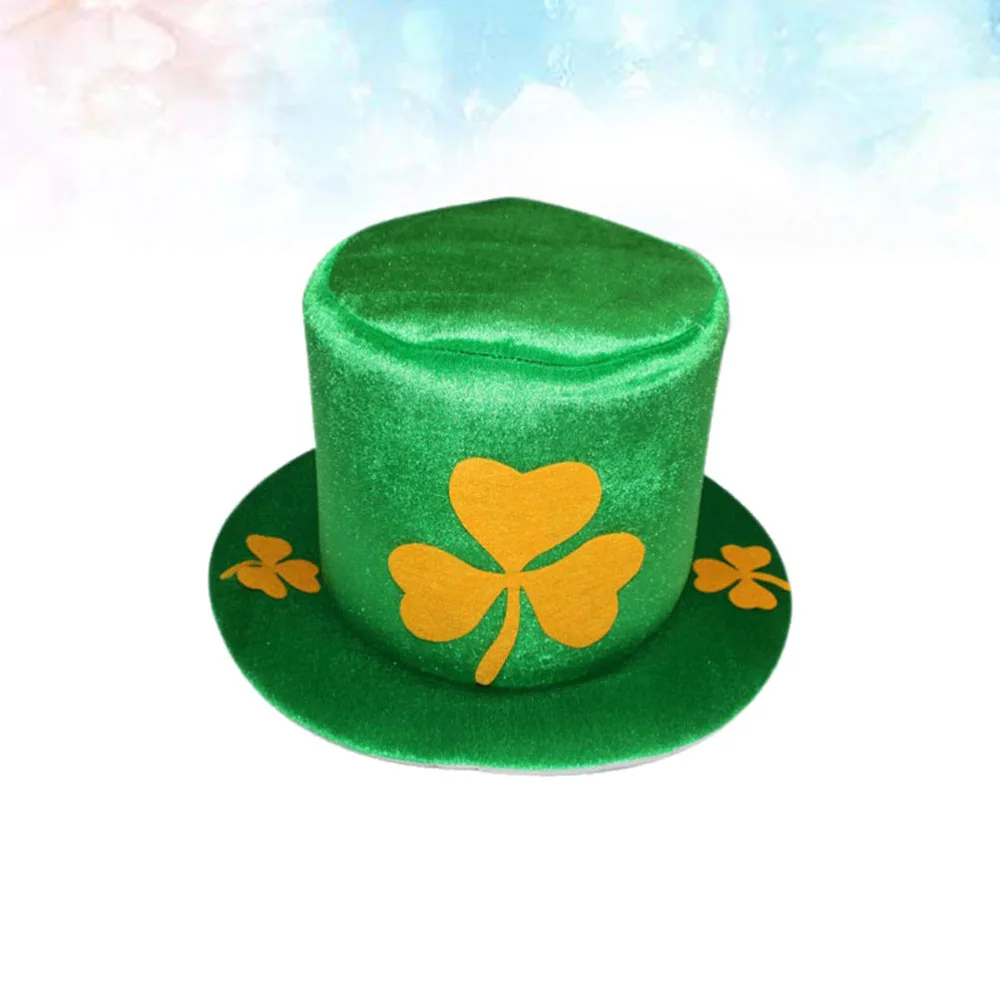 Green Shamrock Festival Party Cap Non-woven St. Patricks Day Tophat Creative Headdress Favors Decorations Props | Дом и сад