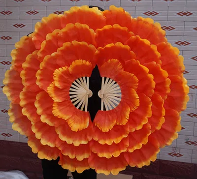 I 31x82cm only 1 pcs Танцевальный вентилятор с цветами пиона, ручной вентилятор для танцев, квадратный танцевальный веер, реквизит для выступлений, эвентейл, основной Abanico Para Boda Abanico De Mano - Цвет: I 31x82cm only 1 pcs