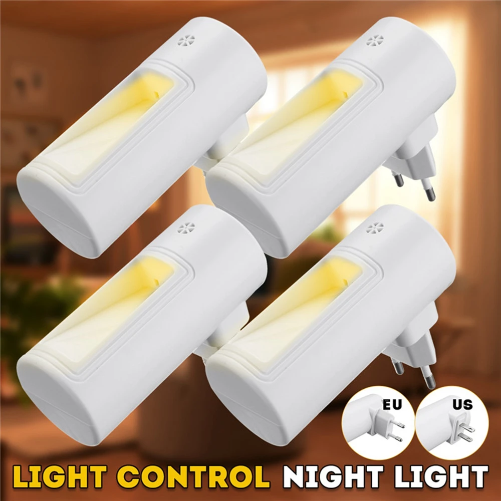  2 LED PIR Motion Sensor Night Light Bathroom Lamp Lighting Bulb Plug In US/UK/EU - 32966490024