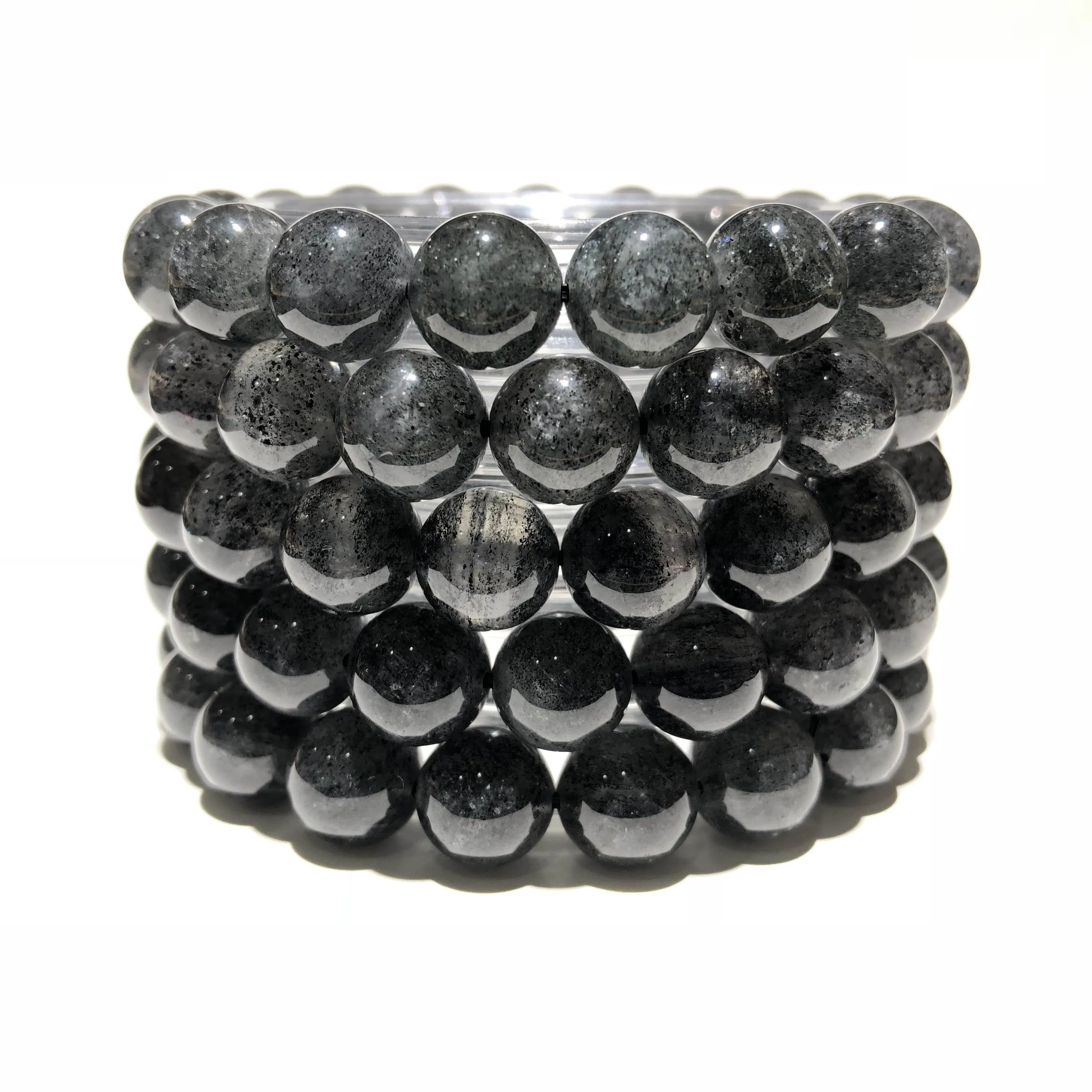 

Natural Stone Bracelet Gemstone Spacer Loose Beads DIY Necklace Jewelry Accessories Making Design Black Strawberry Quartz Beads