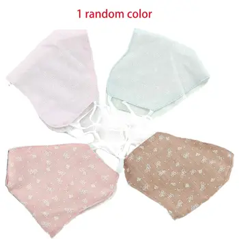

Fresh Style Women Slub Cotton Mouth Mask Sweet Bowknot Floral Printed Dustproof Sunscreen Adjustable Earloop Face Cover
