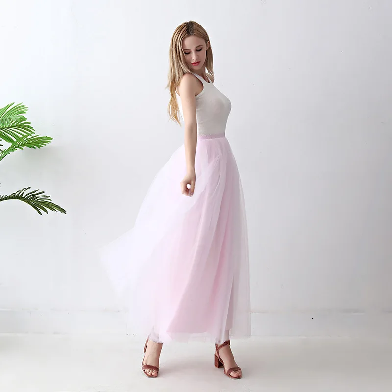pink Марлевая тюль юбка пачка юбка половина тела юбка Xia юбка женщина Xia юбка костюм-платье goth корейская мода - Цвет: pink