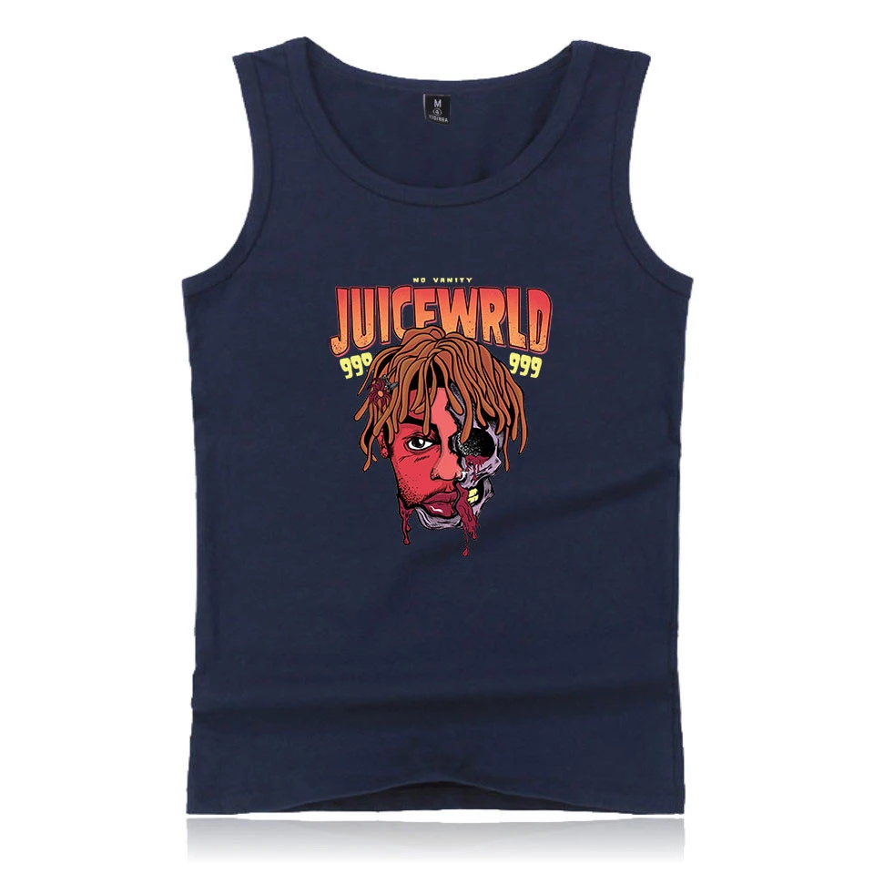 Juice Wrld хип хоп рэппер 2D печать хлопок модная мужская летняя майка с бретелями пальто без рукавов Горячая тренд Повседневная одежда жилет