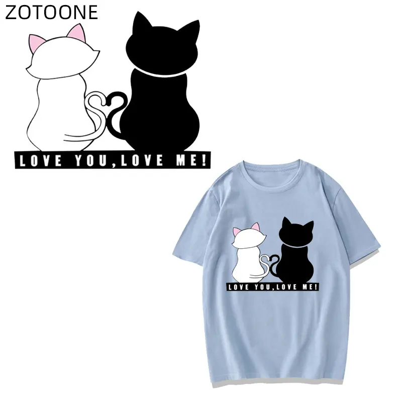 ZOTOONE нашивки для одежды утюжок на мультипликационном парочке черно белые